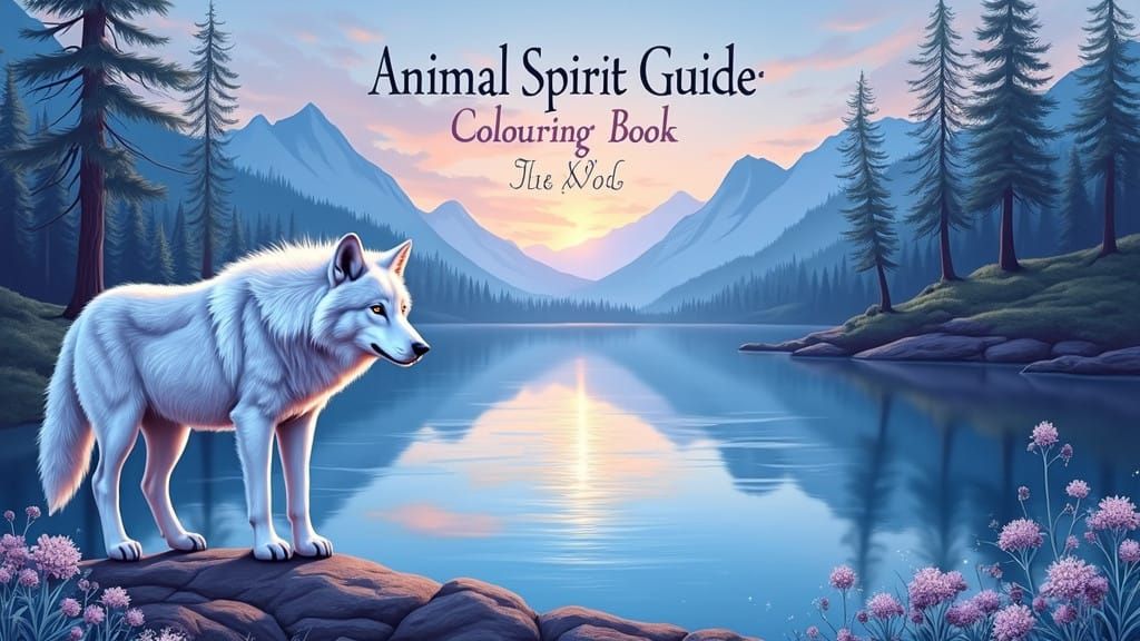 Professional Wolf Cover for Animal Spirit Guide Colouring Bo...