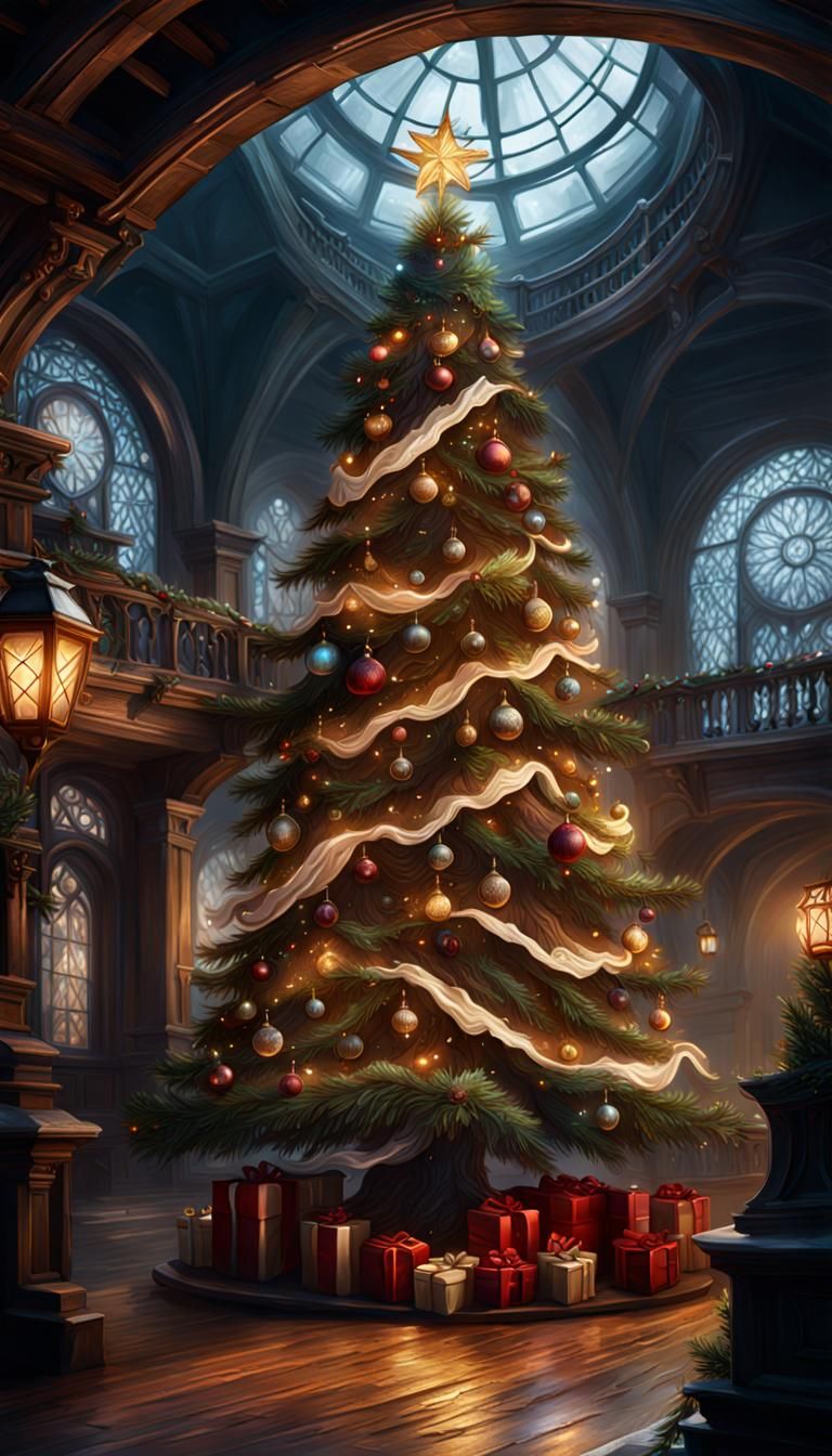 Eldritch Horror Christmas Tree Fantasy Concept Art