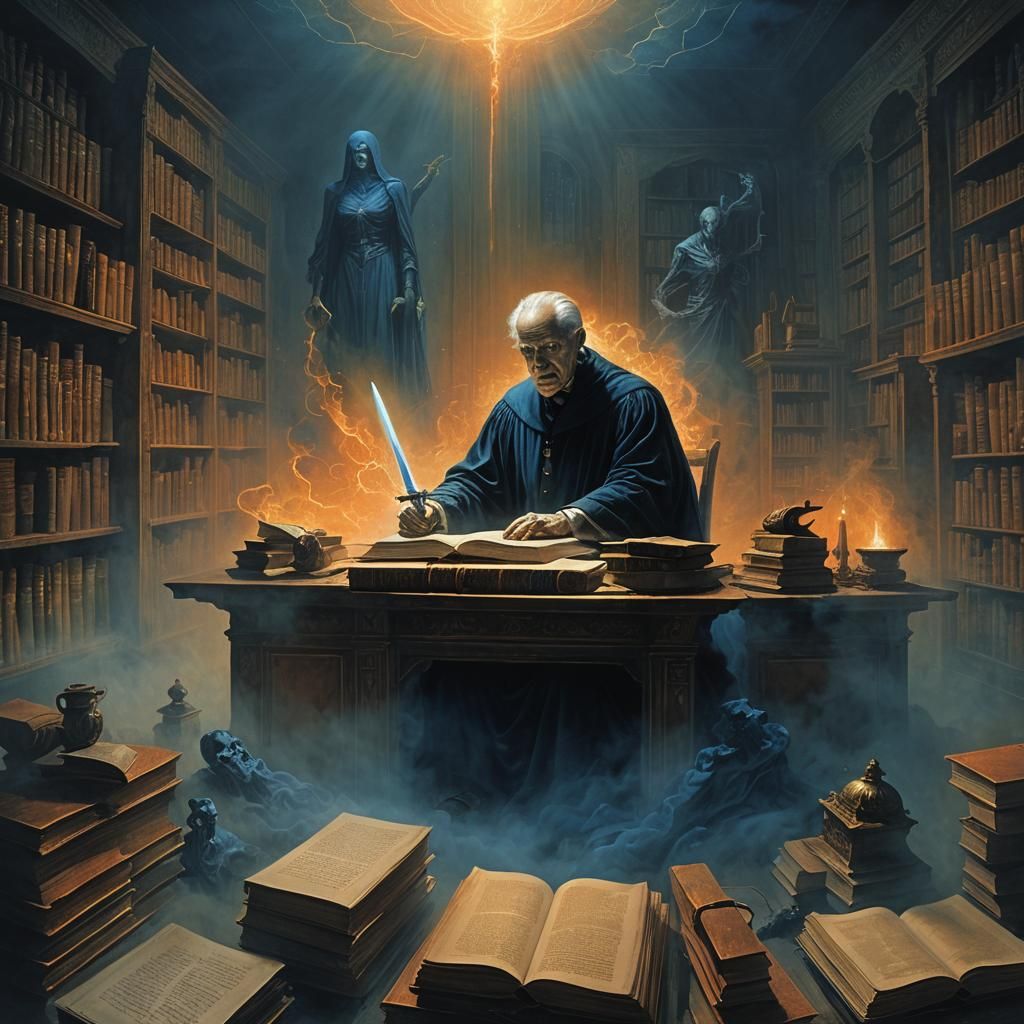 Ethereal Judge in Dark Fantasy Illustration