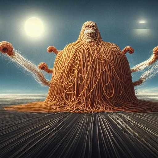 Detailed Matte Painting of Spaghetti Monster