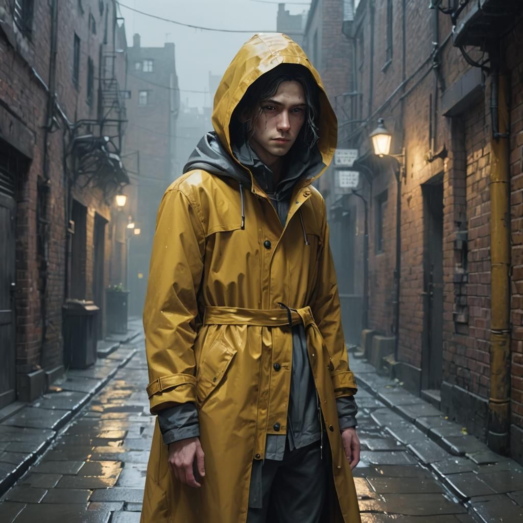 Figure in Alleyway: Adventure Time Style Matte Painting