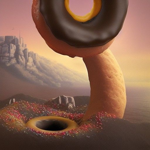 Detailed Matte Painting of a Donut