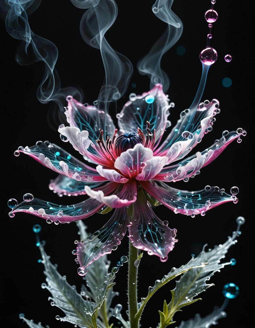 Spider Steam Transforms to Luminous Flowers