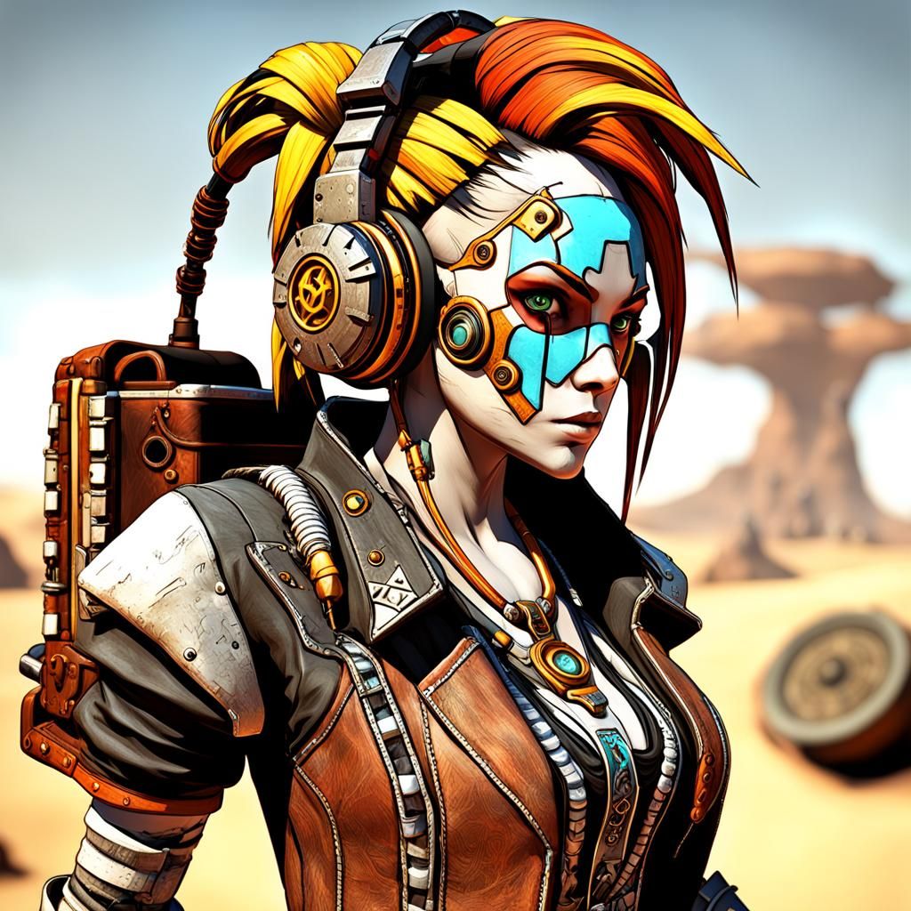 Steampunk Gaige from Borderlands 2 in 3D