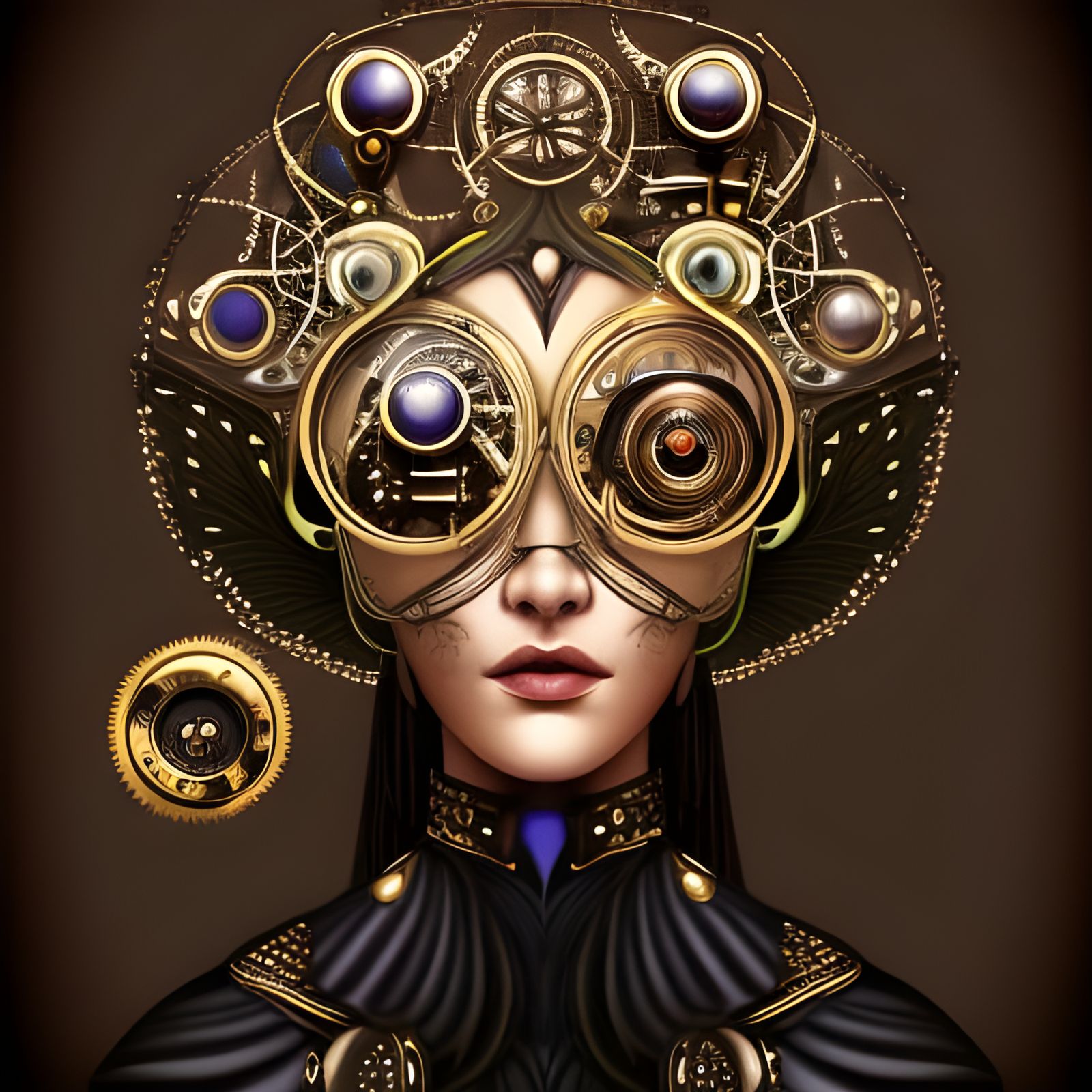 Steampunk peacock woman