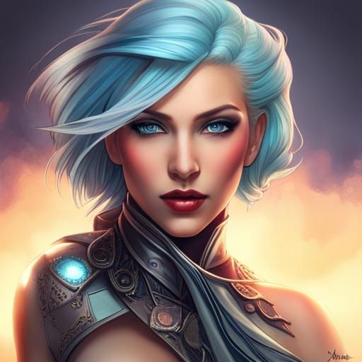 Ice Princess Portrait in Hyperdetailed Digital Art