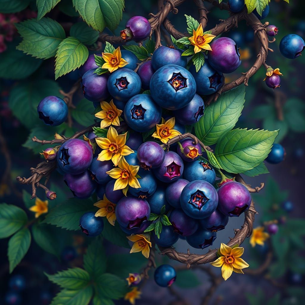 Fantasy World of Blueberries and Humans