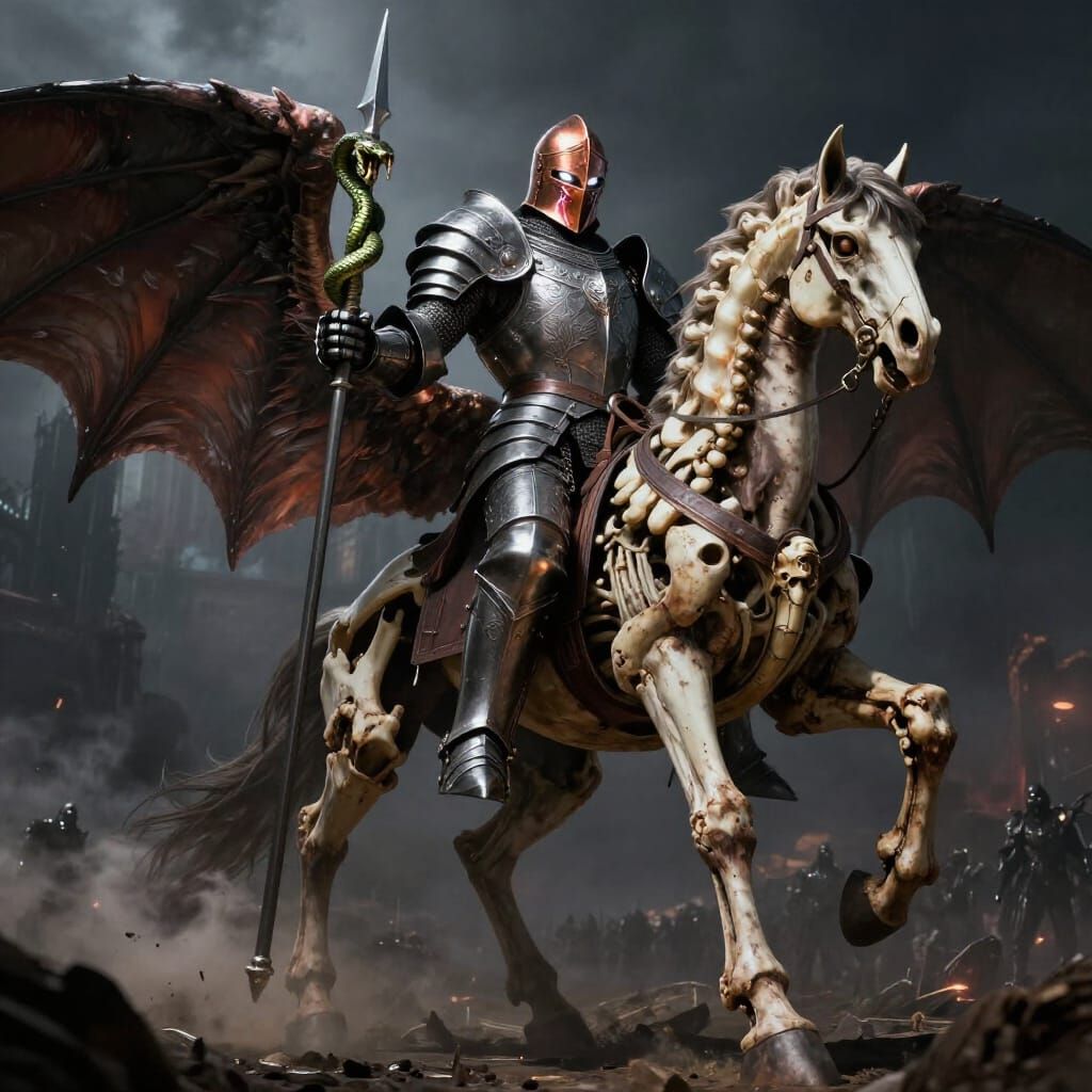 Eligos Shedim on Winged Horse in Battle