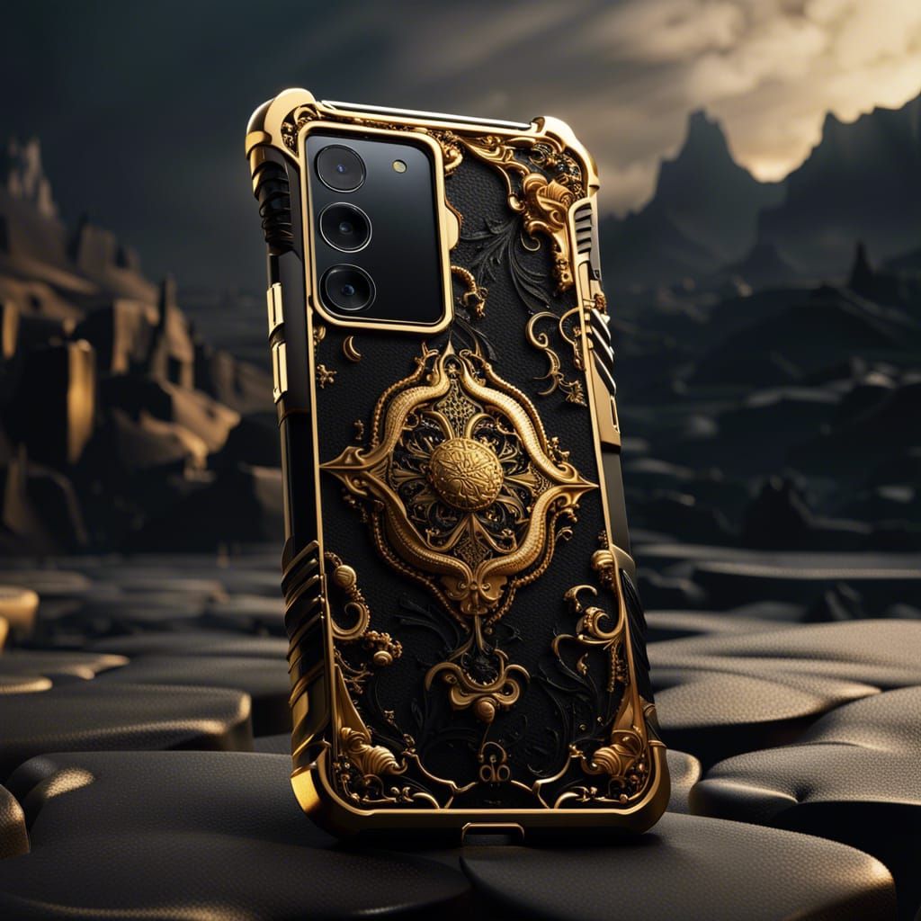 Gold and Black Samsung S21 Ultra Phone Case