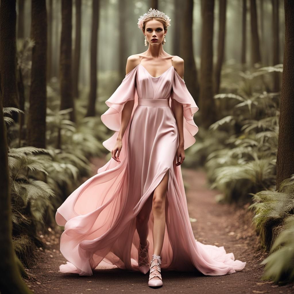 Light Pink Loose Fitting Evening Gown Realistic & Creative. Redone.