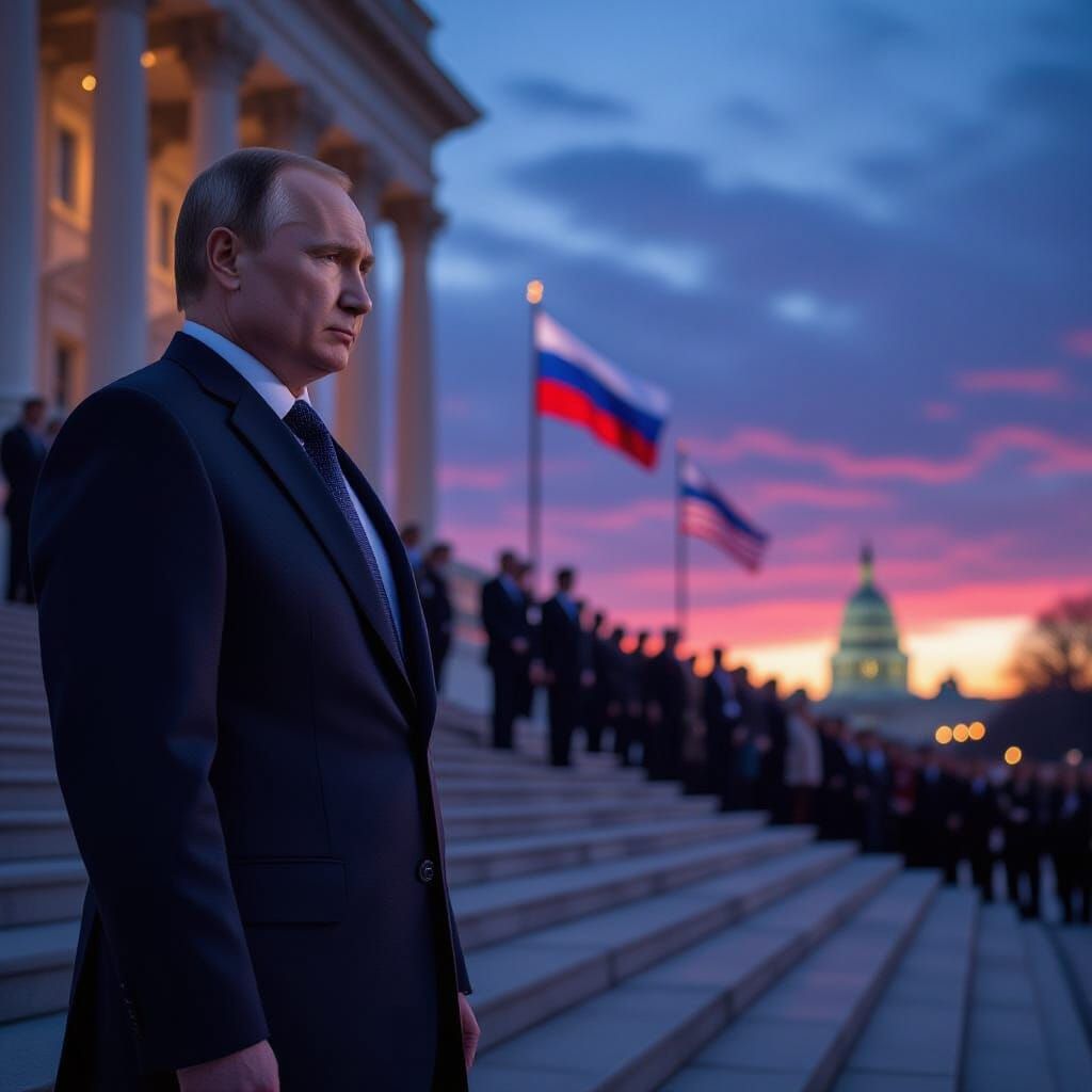 Putin Declares Martial Law: Cyberpunk Dystopian Scene