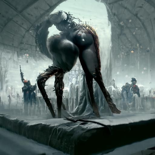 Gothic Horror Scene in Style of Gustave Doré