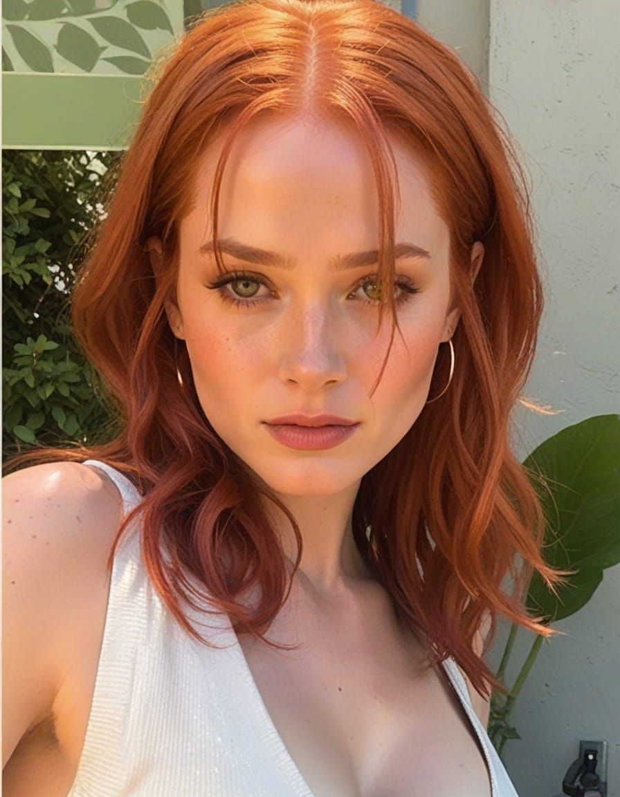 Starfire as Comic Book Superheroine with Fiery Hair