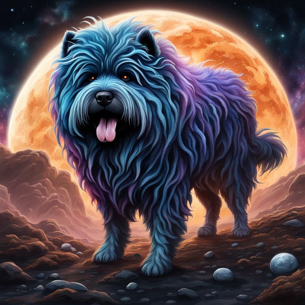 Alien Exoplanet with Dog-like Lifeforms