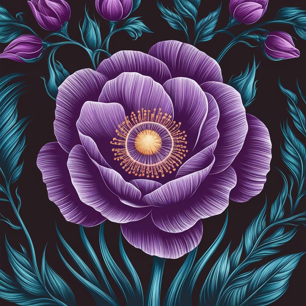 Irresistible Amaranth Argent Rose in Solarpunk Style