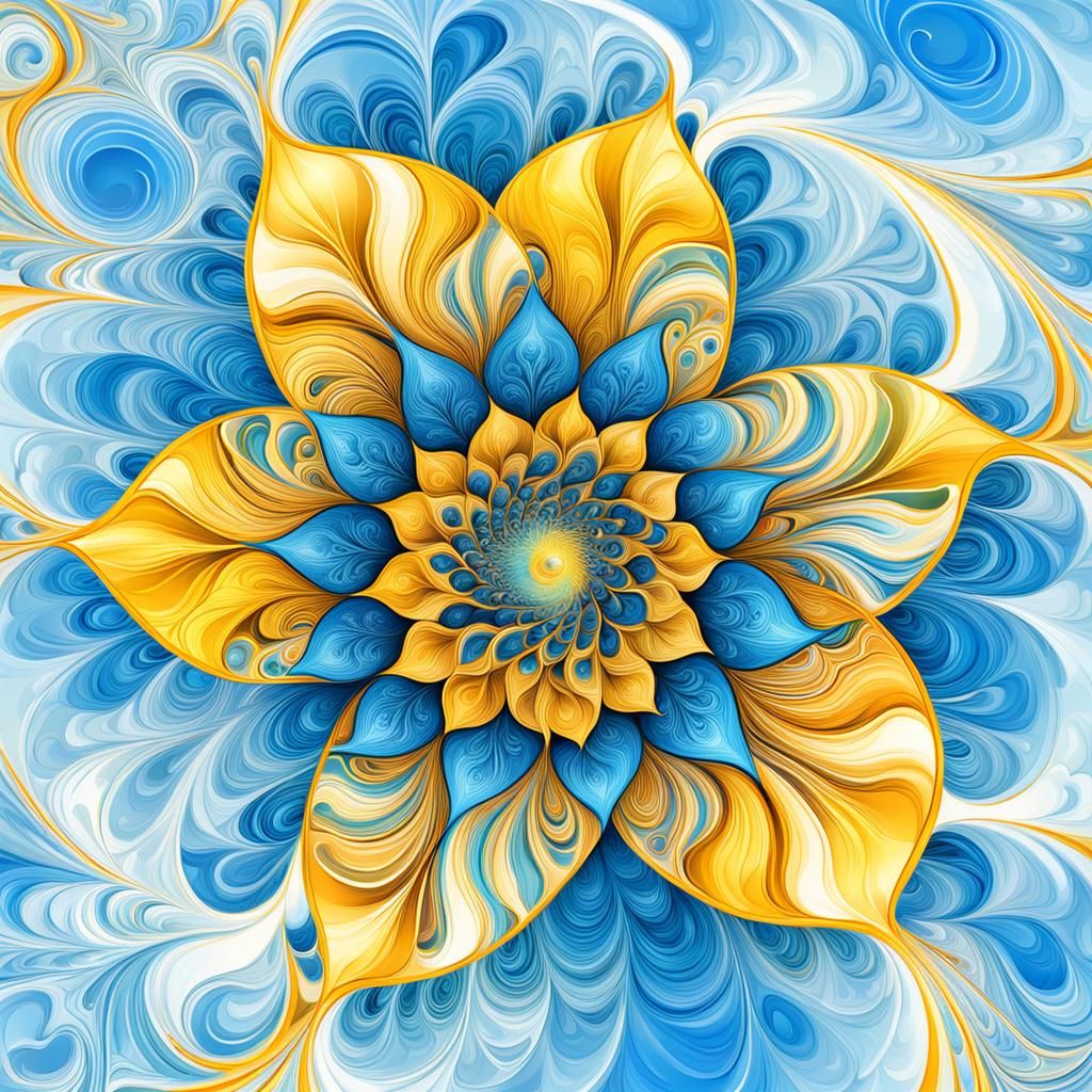 Abstract Fractal with Rosebud and Mosque Inspiration