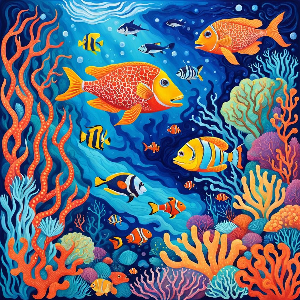 Vibrant Sea Life at Great Barrier Reef