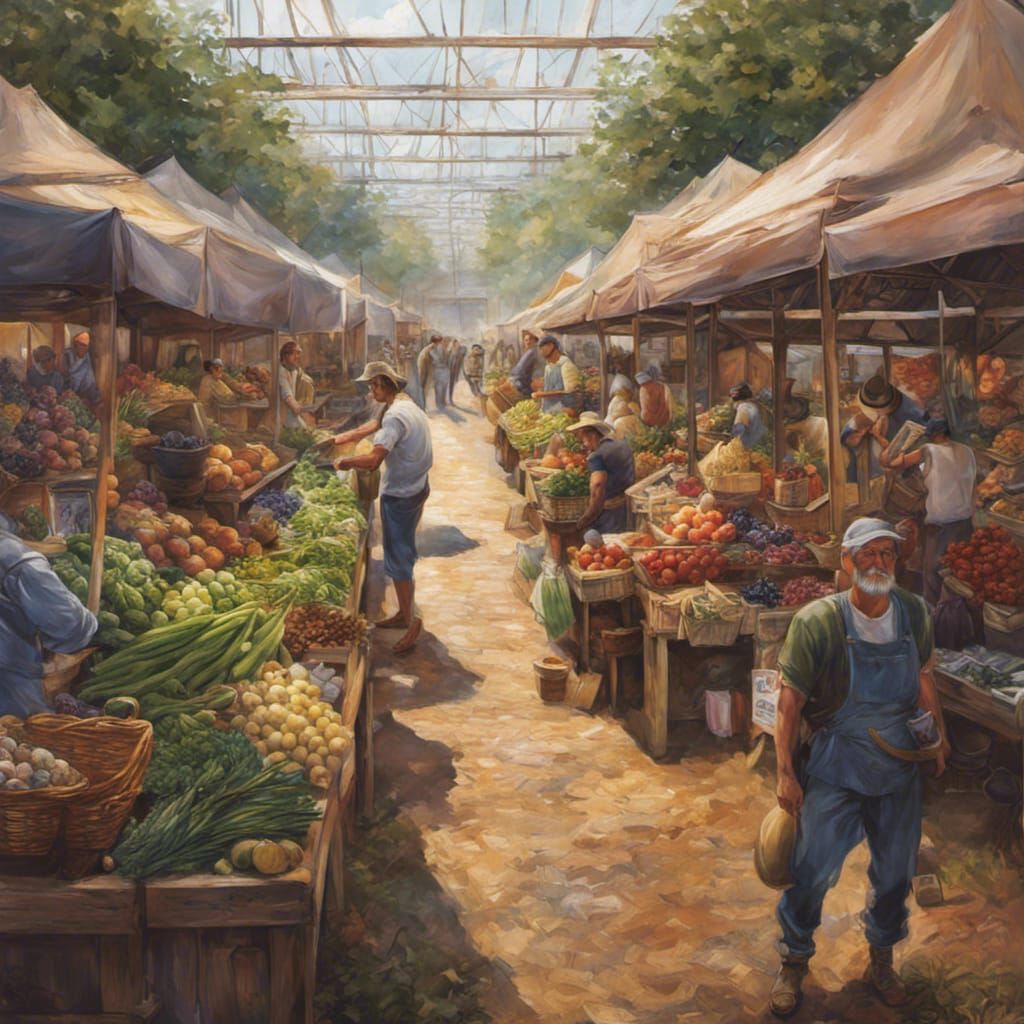 Browsing the indoor Farmers Market