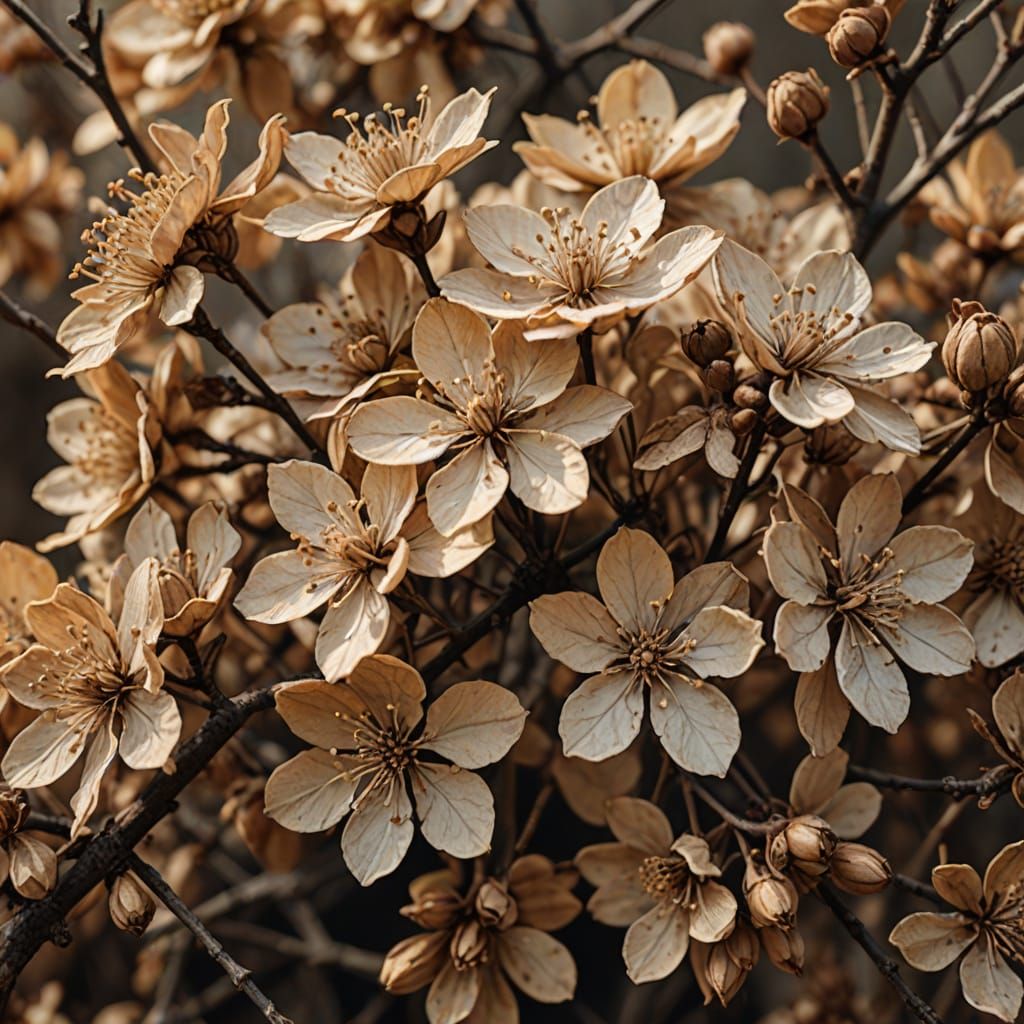 Dry Blossoms in Muted Tones: Botanical Illustration