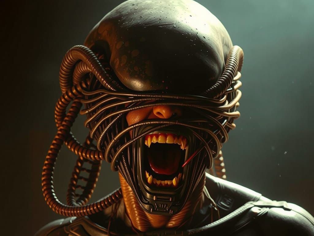 FaceHugger Horror: A Giger-esque Sci-Fi Nightmare