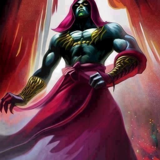 Muscular Hero in Power Pose: Fantasy Concept Art