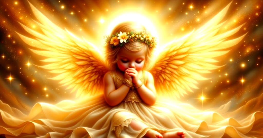 Angel of Pure Light in Golden Hues