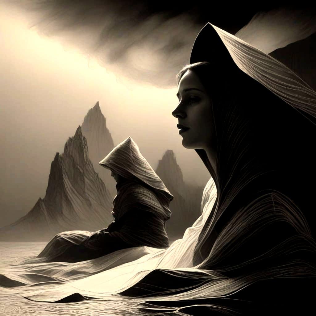 Ethereal Landscape in Painterly Charcoal