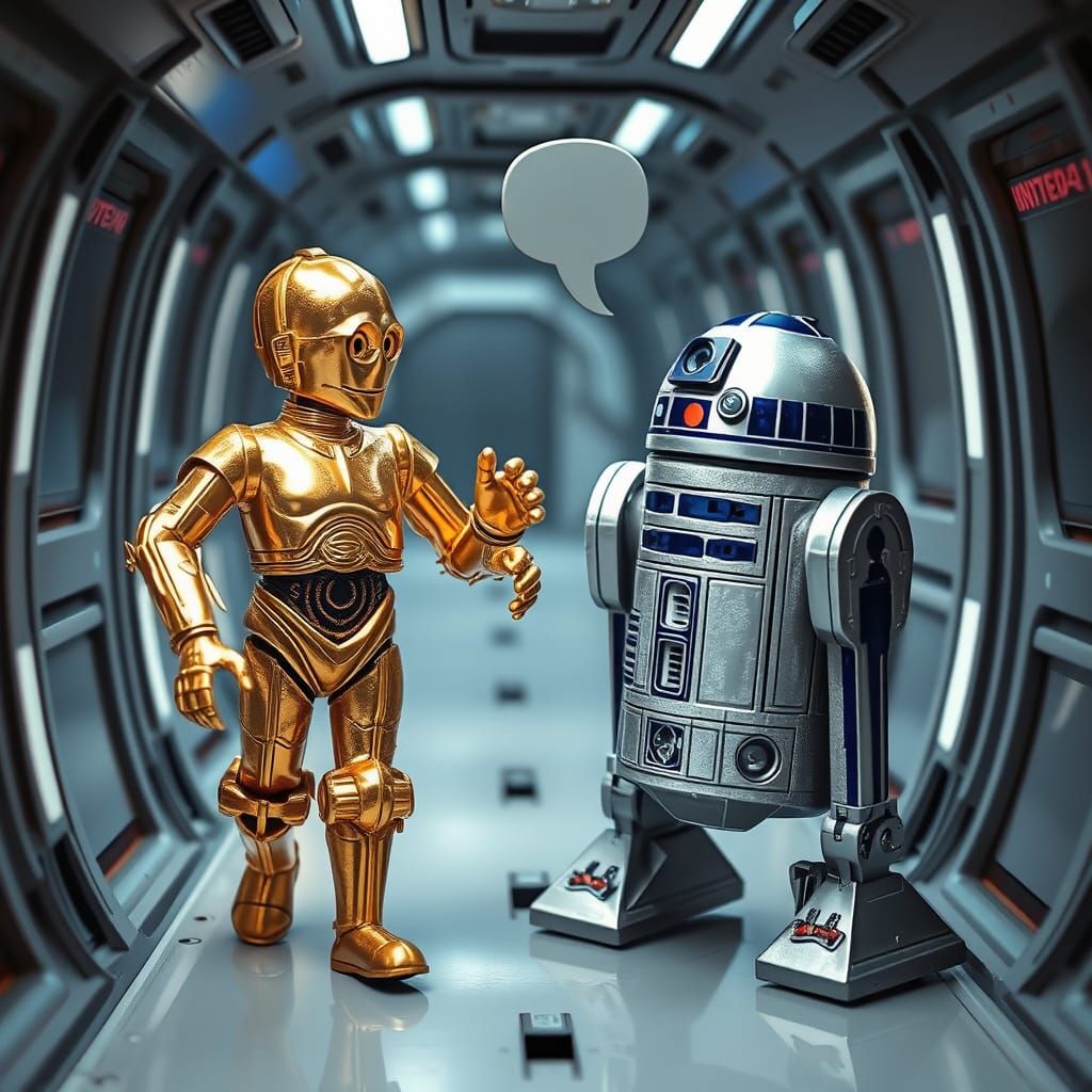 C-3PO and R2-D2 as Clay Sculpture Art