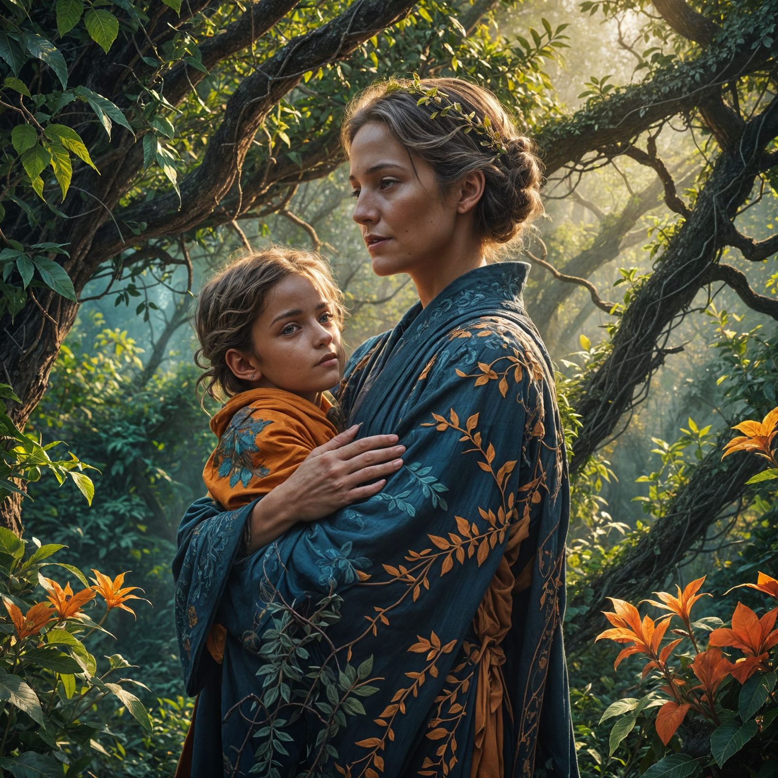 Fantastical Mother: Detailed Matte Painting in Deep Color