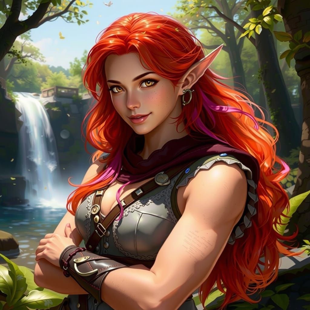 Female Elemental Fairy in Mystical Forest, Realistic Concept...