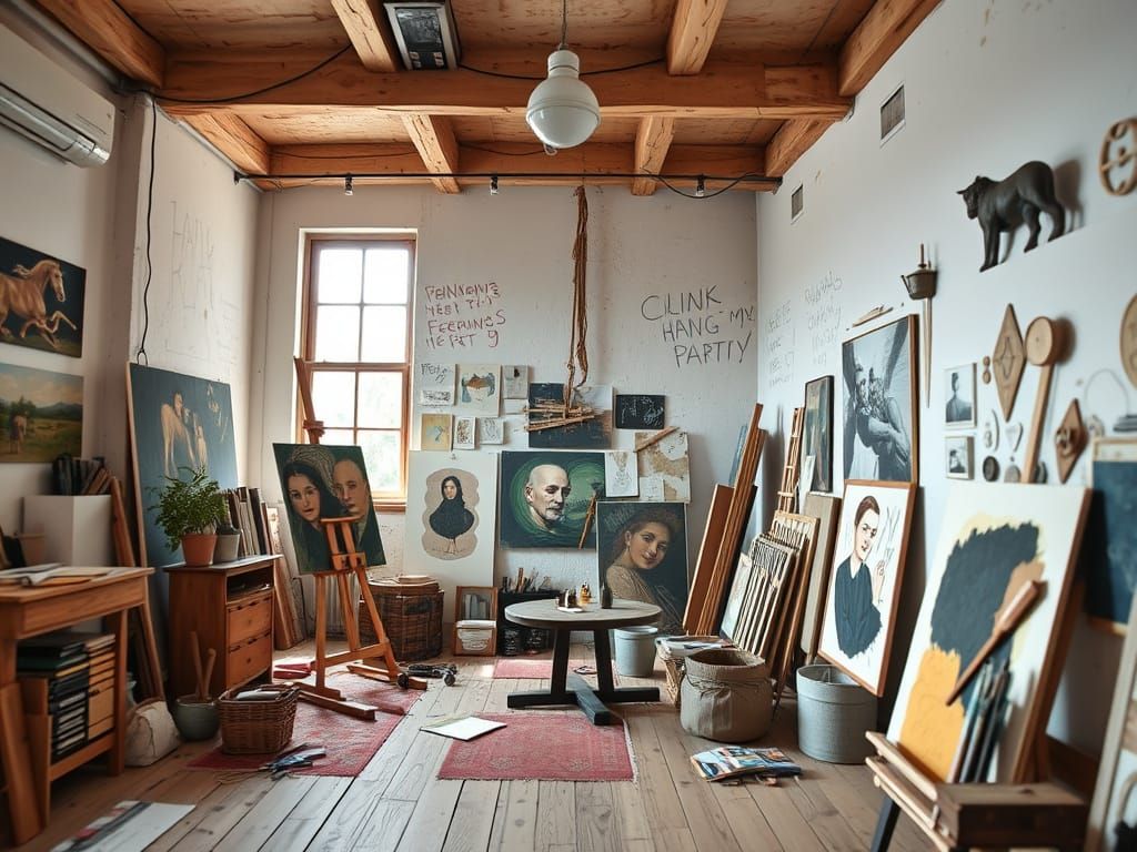 Anamorphic Illusion of a Painter's Studio