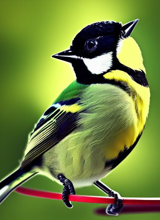 Great Tit Released: 8k Detailed Matte Painting