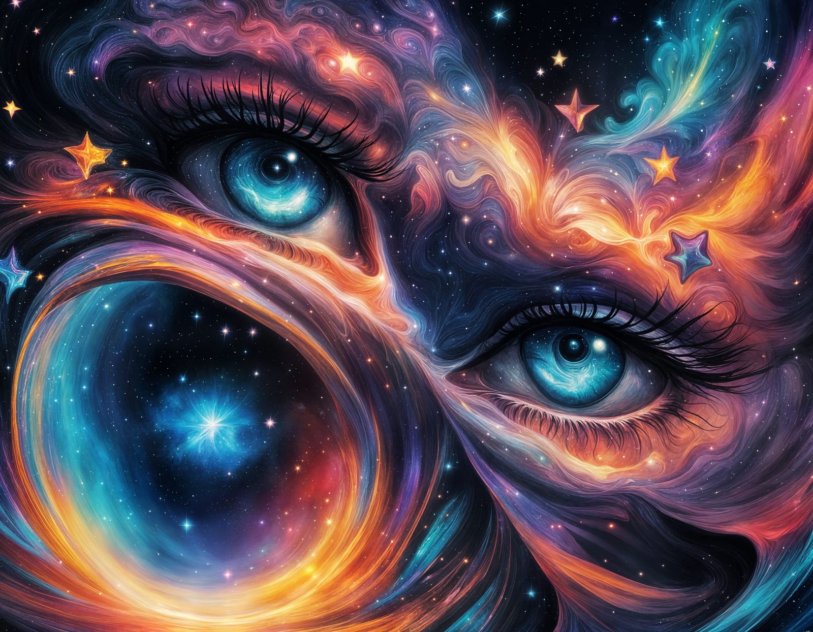 Cosmic Paisley Being in Graffiti Art Style