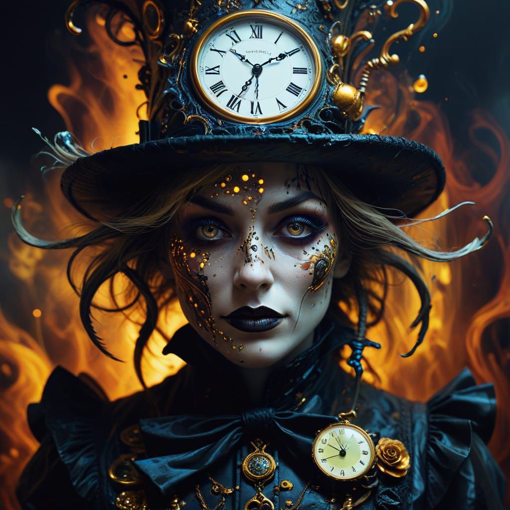 Surreal Mad Hatter in Abstract Expressionism Style