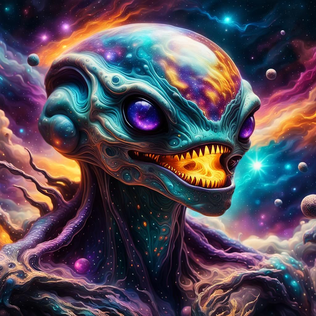 Ethereal Alien in Cosmic Horror Dreamscape