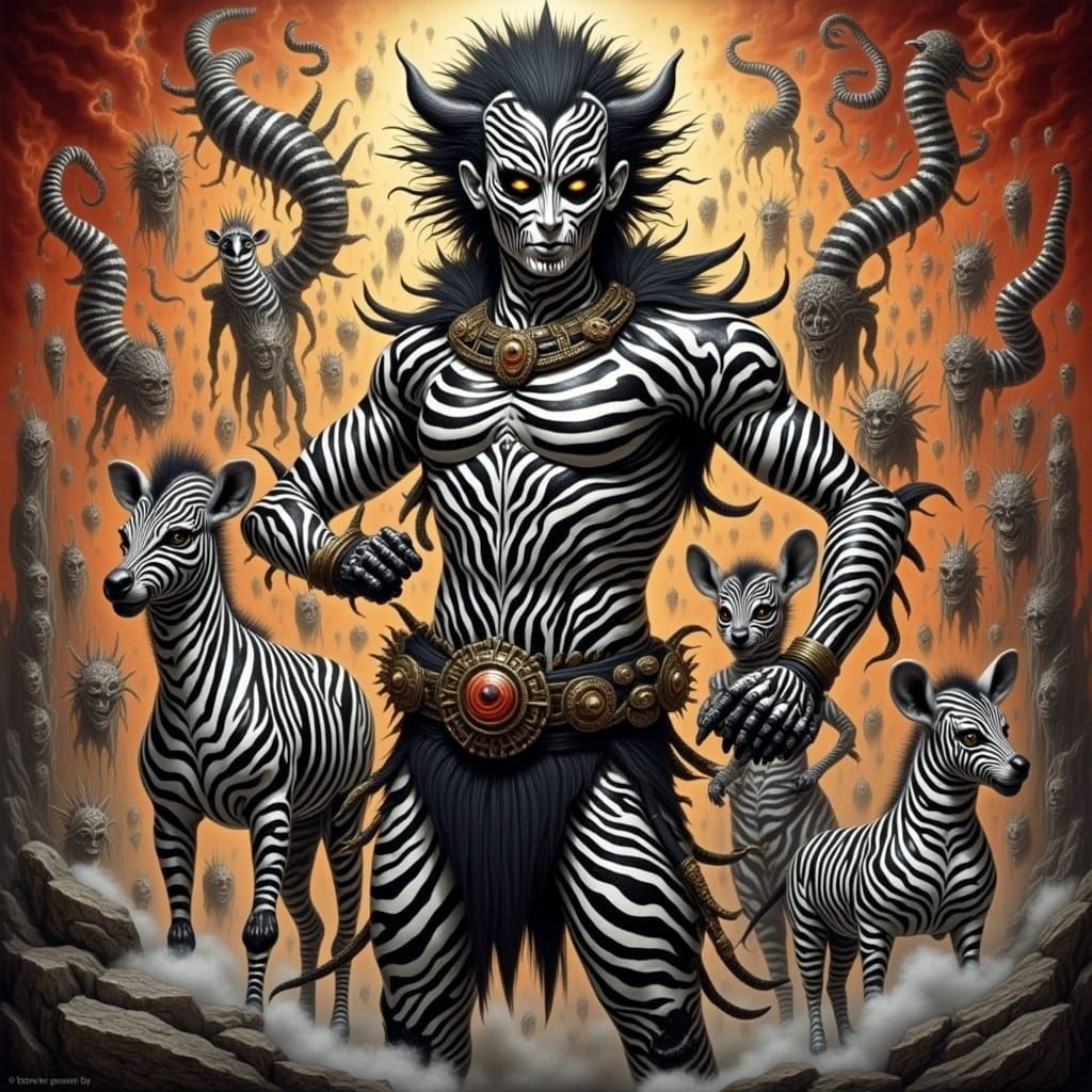 Barbarian in Cyberpunk Landscape