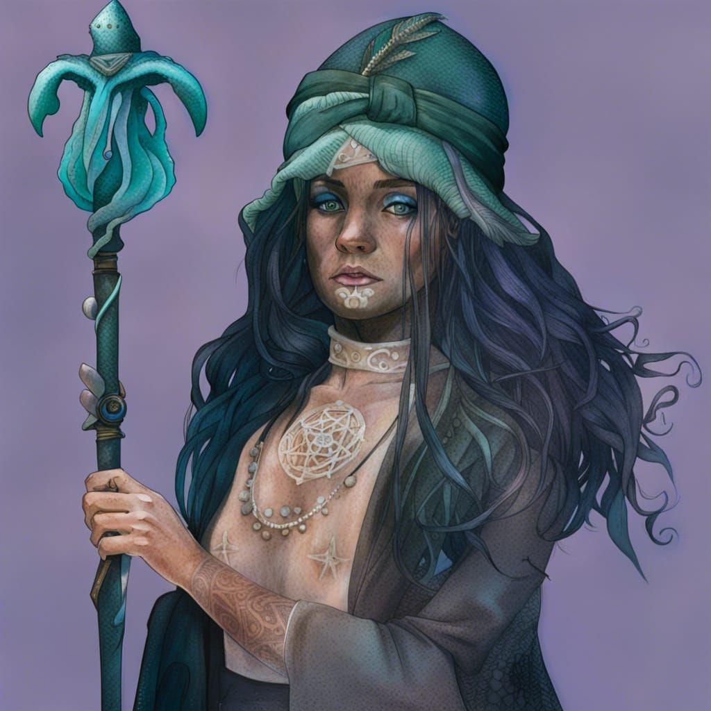Mystical Ocean Witch Generated by AI