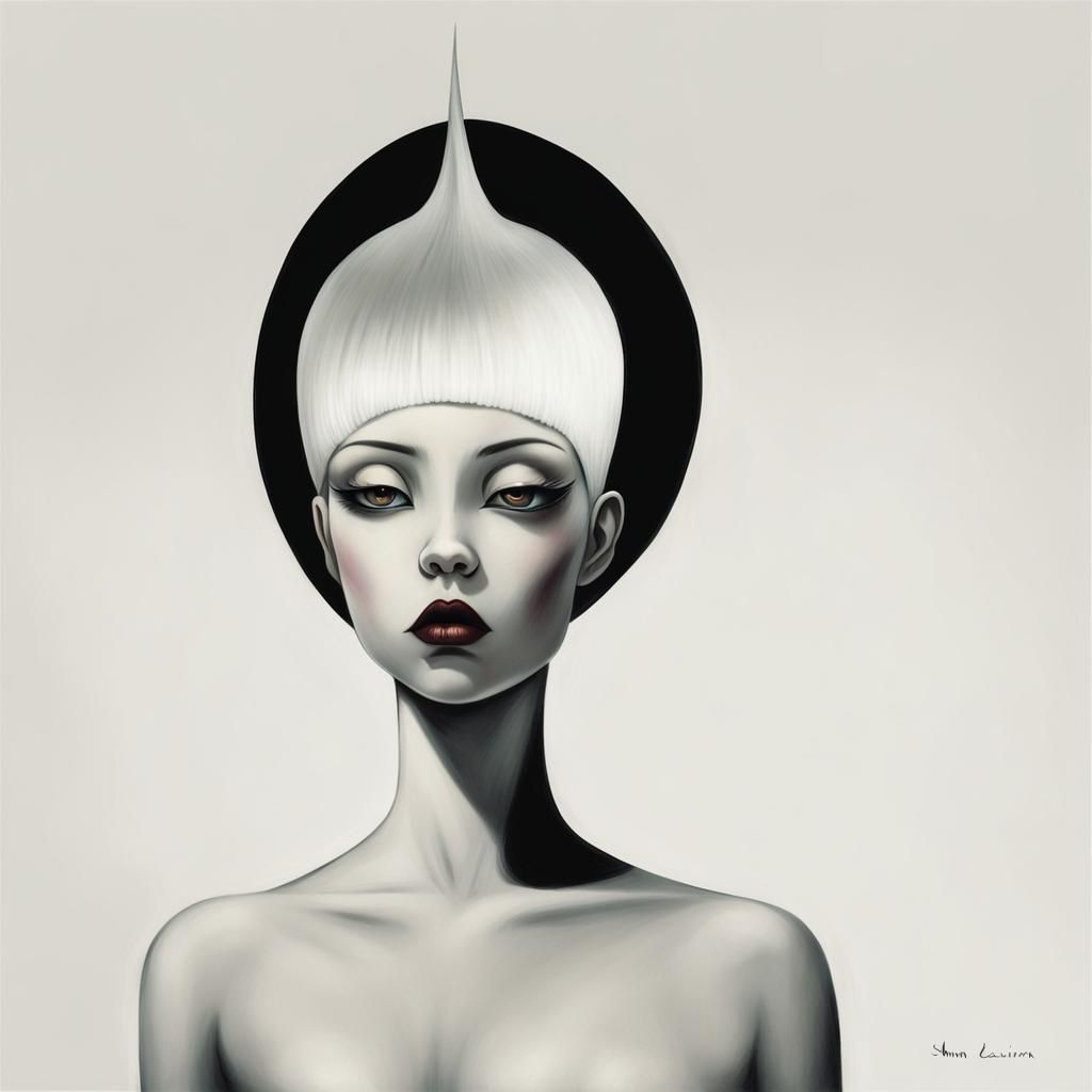 Goth Punk Girl in Art Brut Style