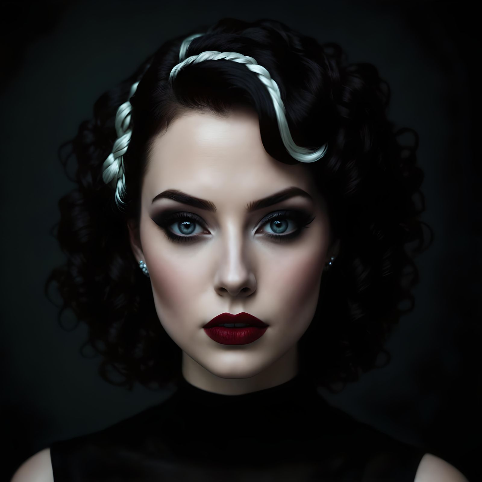 Dramatic Gothic Portrait with Piercing Eyes