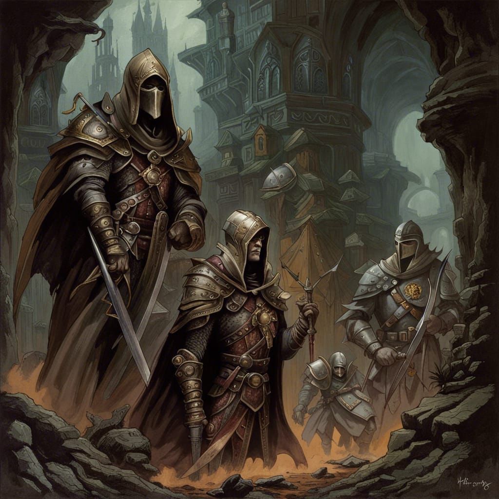 Underground Drow City in Dark Fantasy Style