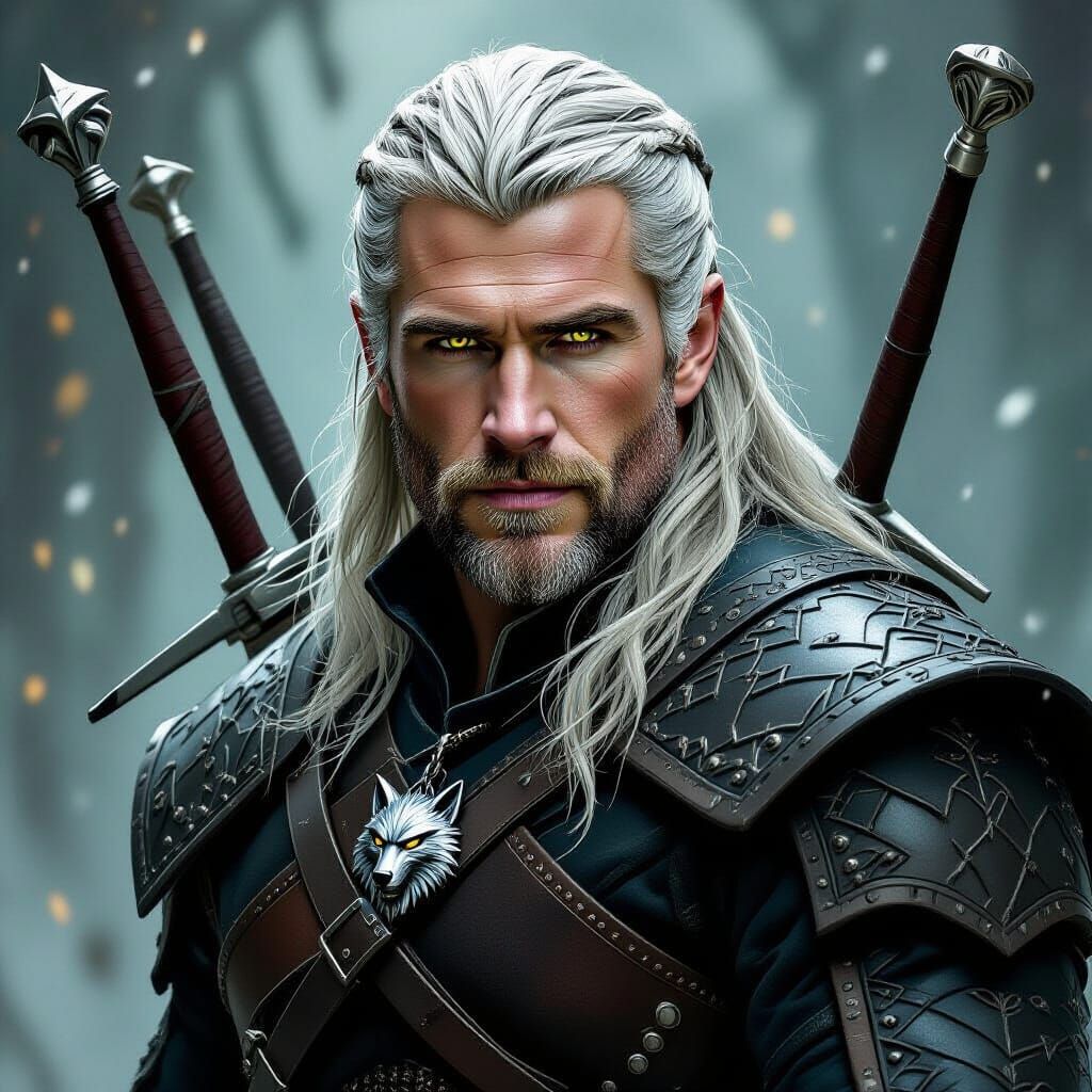 Liam Hemsworth as Geralt of Rivia in Mystical Art