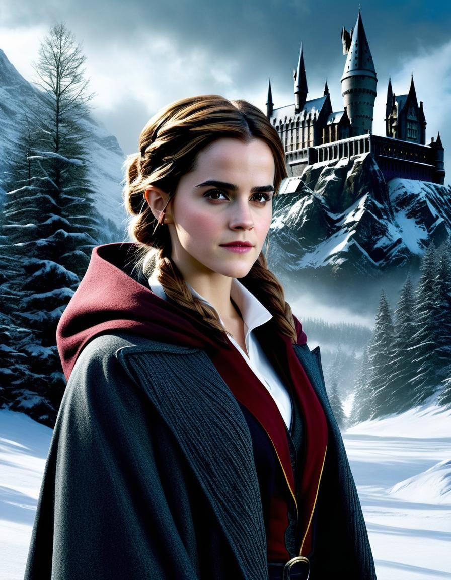 Emma Watson as Ms. Claus at Hogwarts Winter