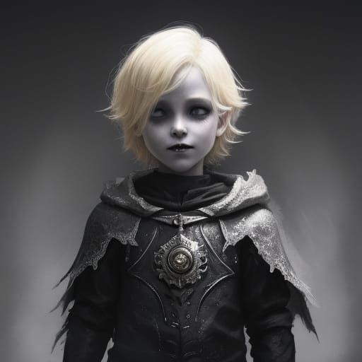 Ethereal Child with Diamond Eyes and Yellow Aura