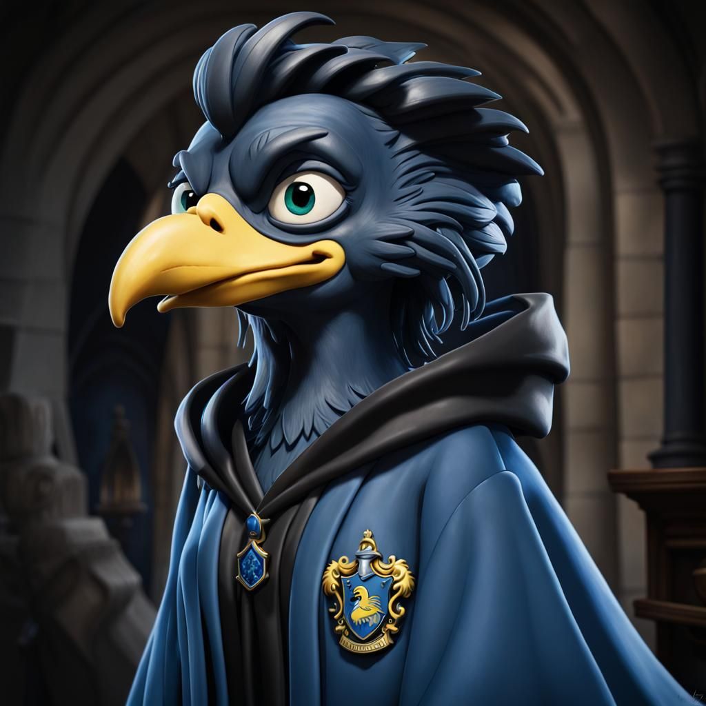 Lisa Simpson as Ravenclaw Student in Hyperrealistic Style