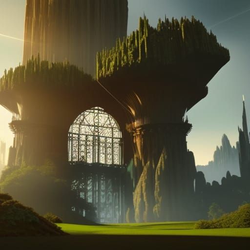 Surreal 3D Movie Poster in Naive Art Style