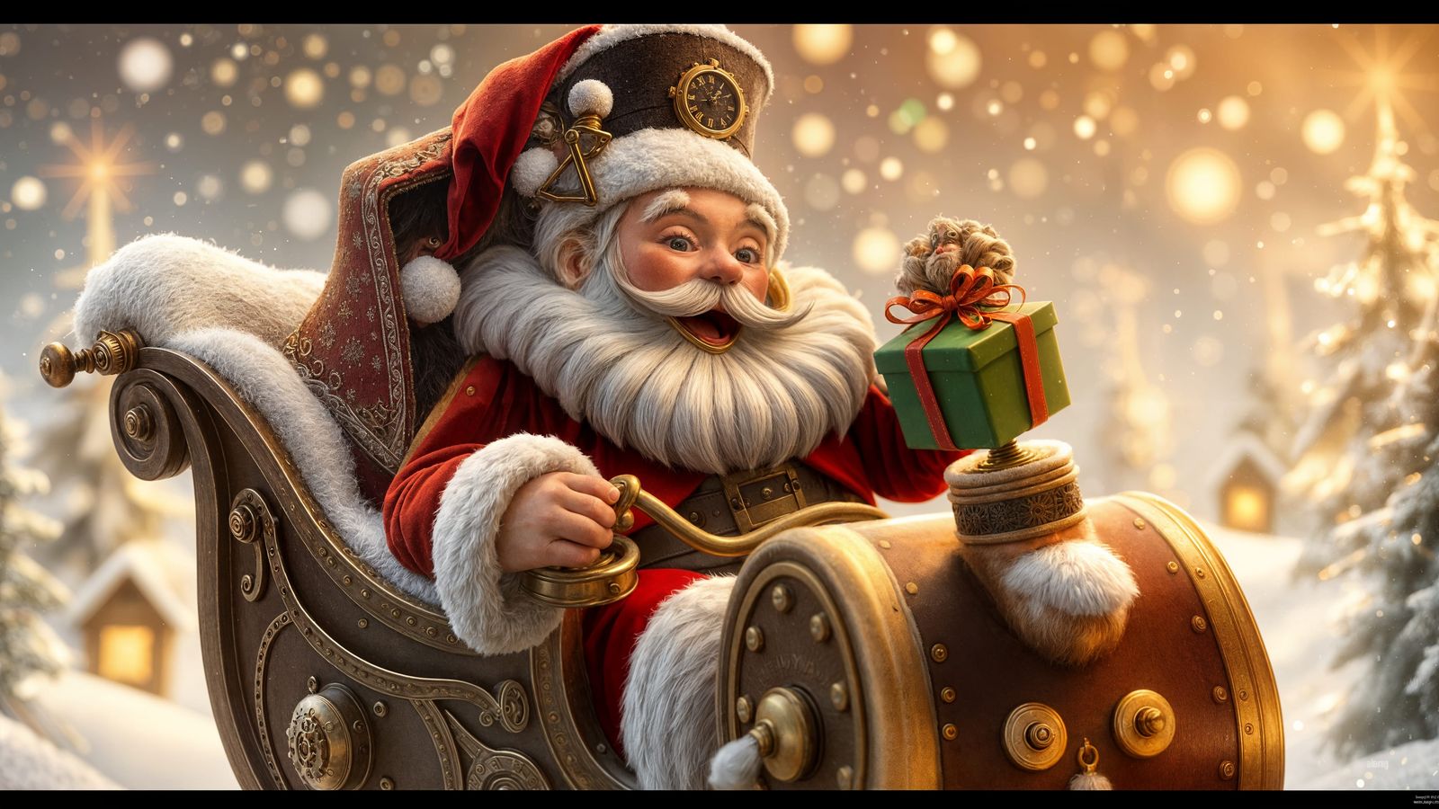 Steampunk Santa's Winter Cheer: Gears Whirring Bright