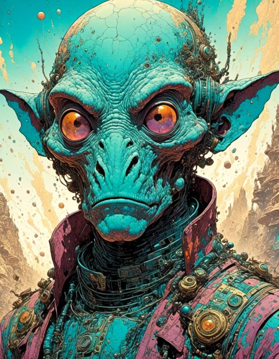<lora:SciFae Serenity:1.0> <lora:Alien Resin:1.0> 8k, ultra close-up low angle shot of a kawaii disneyverse villain, foc...