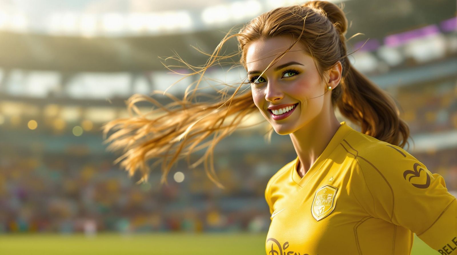 Belle as Soccer Player in 3D Rendering