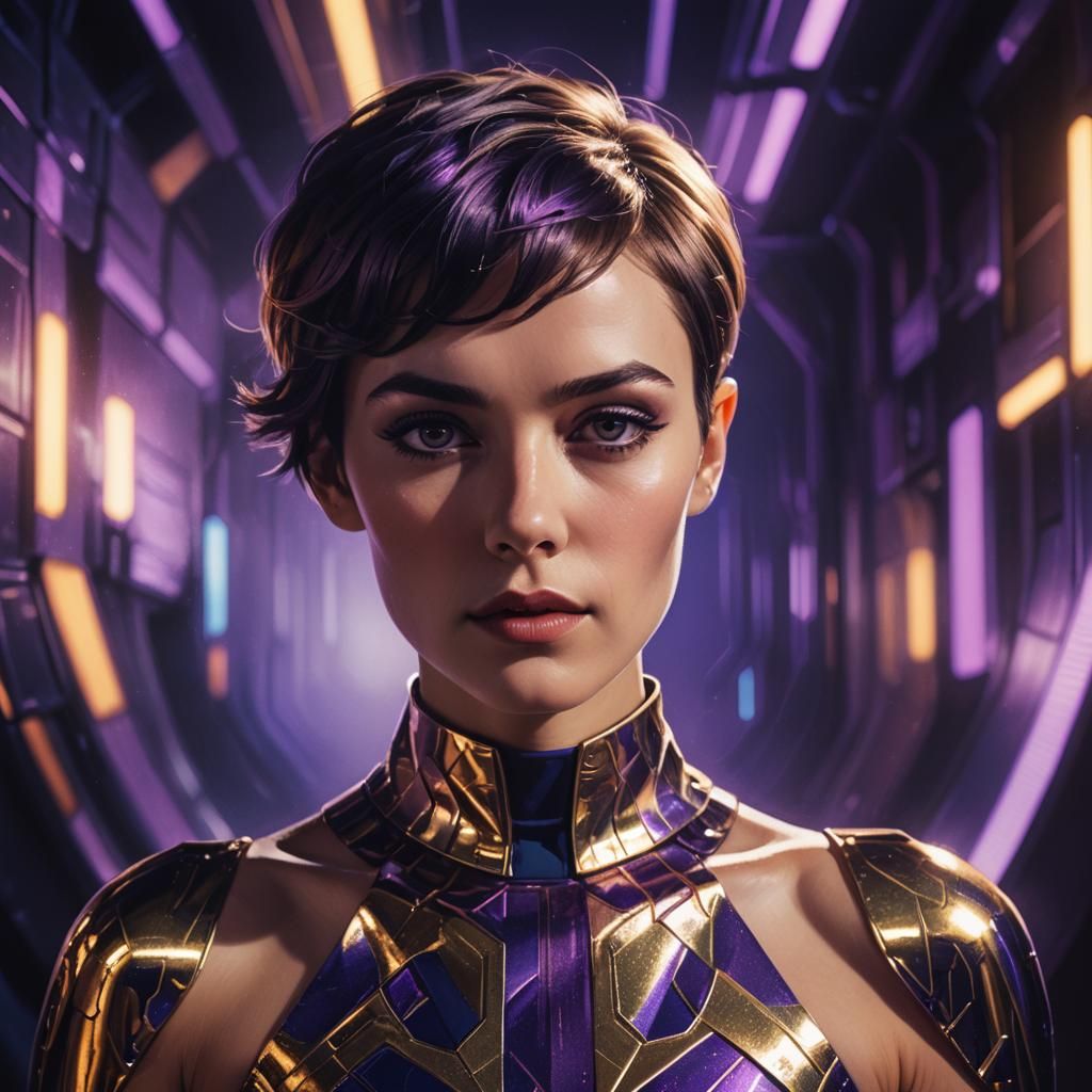 Retro-Futuristic Editorial Portrait of Woman