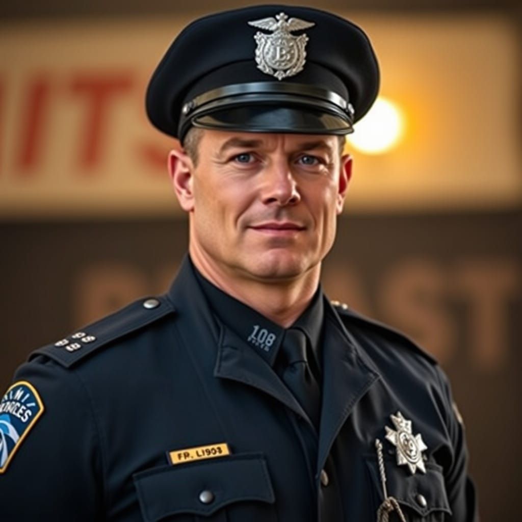 Chiseled Policeman in Uniform